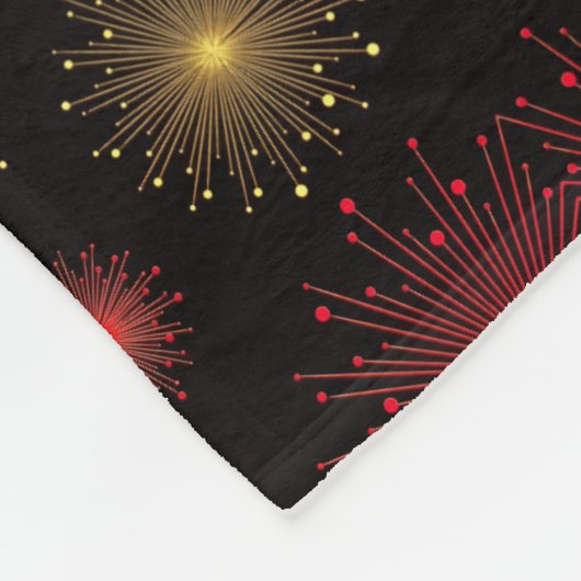 Gold- und Rot-Feuerwerksdecke Fleecedecke (Ecke)