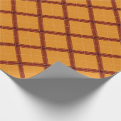 Gold und Rot kariert ernten Geschenkpapier (Ecke)