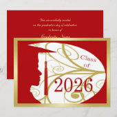 Gold- und Rot-Mann-Silhouette 2026 Karte (Vorne/Hinten)