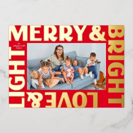 Gold und Rot Merry und Helle Liebe und Light Folien Feiertagskarte