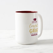 Gold und Rot | Modernes Abschluss-Geschenk Zweifarbige Tasse (VorderseiteRechts)