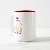 Gold und Rot | Modernes Abschluss-Geschenk Zweifarbige Tasse (Vorderseite Links)