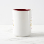Gold und Rot | Modernes Abschluss-Geschenk Zweifarbige Tasse (Mittel)