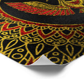 Gold und Rot-Symbol für Phoenixvogel Poster (Ecke)