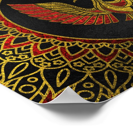 Gold und Rot-Symbol für Phoenixvogel Poster (Ecke)