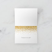 Gold und rote bezaubernde Confetti-Punkte danken Dankeskarte (Innenseite)