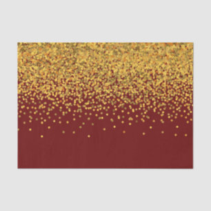 Gold und rote Glam-Confetti-Punkte Seidenpapier