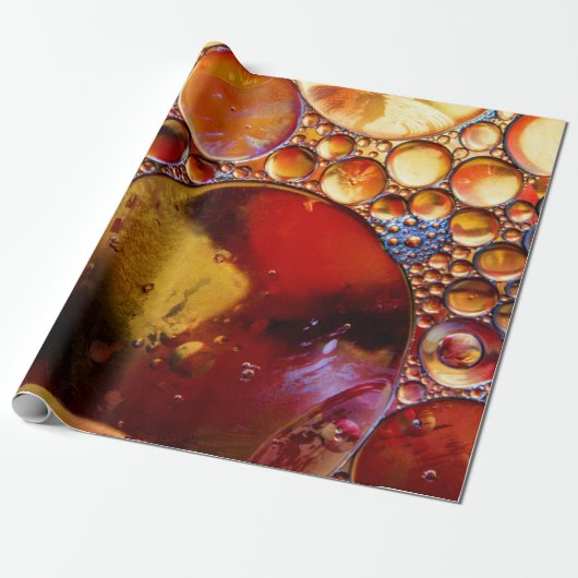 Gold und rote Punkte Geschenkpapier (Ungerollt)