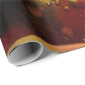 Gold und rote Punkte Geschenkpapier (Rolleneckpunkt)