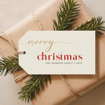 Gold und rote Schriftzug Weihnachtsfamilienname