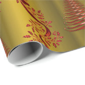 Gold und Rote Weihnachten Geschenkpapier (Rolleneckpunkt)