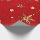 Gold und rote WeihnachtsPackpapier-Rolle Geschenkpapier (Ecke)