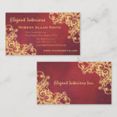 Gold und roter barocker Renaissance-Schmutz Visitenkarte (Vorne/Hinten)