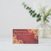 Gold und roter barocker Renaissance-Schmutz Visitenkarte (Stehend Vorderseite)