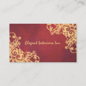 Gold und roter barocker Renaissance-Schmutz Visitenkarte (Rückseite)