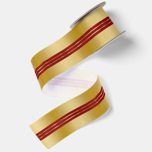 Gold- und roter Hintergrund Glänzende Streifen Akz Satinband