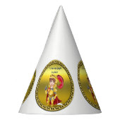 Gold und roter Ritter in Rüstung und Helm Partyhütchen (Links)
