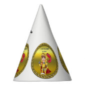 Gold und roter Ritter in Rüstung und Helm Partyhütchen (Rechts)