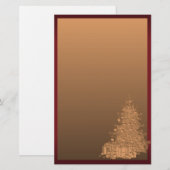 Gold und roter Weihnachtsbaum Briefpapier (Vorne/Hinten)