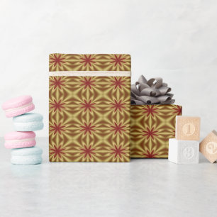 Gold- und rotes abstraktes Blumenmuster Geschenkpapier