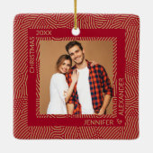 Gold und Rotes Foto Keramikornament (Rückseite)