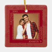 Gold und Rotes Foto Keramikornament (Vorderseite)