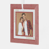 Gold und Rotes Foto Ornament Aus Glas (Vorderseite links)