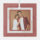 Gold und Rotes Foto Ornament Aus Glas (Vorderseite)