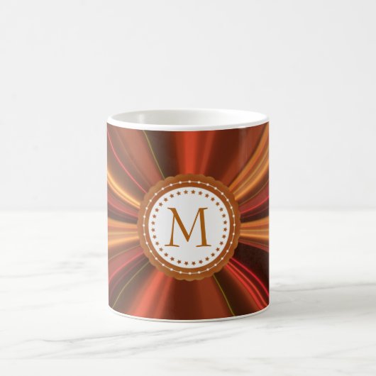 Gold und Rotes Fraktal Kaffeetasse (Mittel)