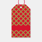 Gold und Rotes Gitter Geschenkanhänger (Rückseite)