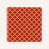 Gold und Rotes Gitter Notizblock (Vorderseite)
