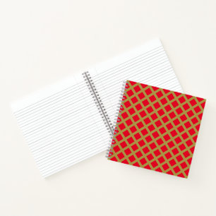 Gold und Rotes Gitter Notizblock