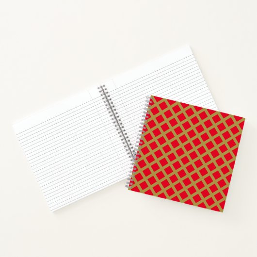 Gold und Rotes Gitter Notizblock (Innenseite)