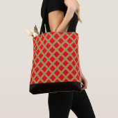 Gold und Rotes Gitter Tasche (Von Nahem)