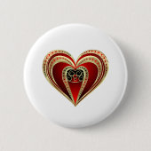 Gold und Rotes Herz Button (Vorderseite)