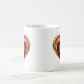 Gold und Rotes Herz Kaffeetasse (Mittel)