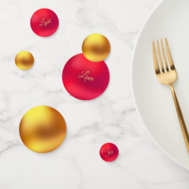 Gold- und Rottisch-Konfetti Konfetti