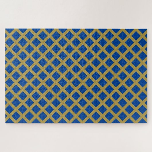 Gold und Royal Blue Lattice Puzzle (Horizontal)