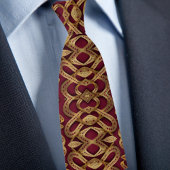 Gold und Ruby Modern Circle Pattern Necktie Krawatte