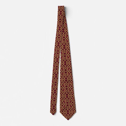 Gold und Ruby Pattern Necktie Krawatte (Rückseite)