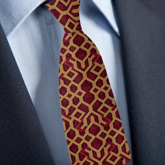 Gold und Ruby Pattern Necktie Krawatte