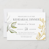 Gold und Sage Green Folies Einladung (Vorderseite)