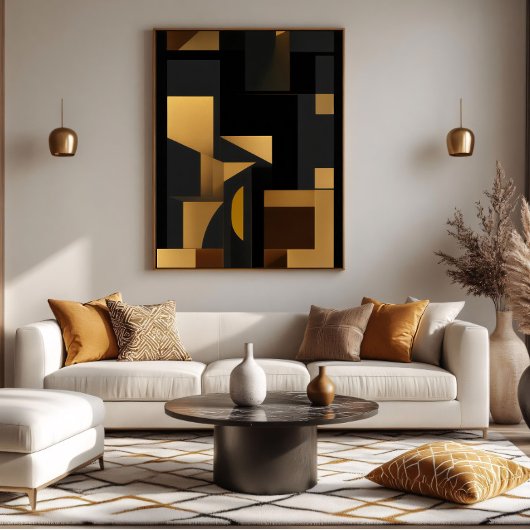 Gold und Schatten: Der Tanz von Formularbildern dr Leinwanddruck