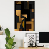 Gold und Schatten: Der Tanz von Formularen Poster (Heimbüro)