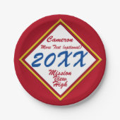 Gold- und Schulfarbe-Abschluss Pappteller (Vorderseite)