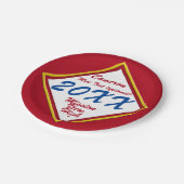 Gold- und Schulfarbe-Abschluss Pappteller (Schrägansicht)