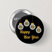 Gold- und Schwarz 2026 Neujahrs-Pin-Button Button (Vorne & Hinten)
