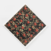 Gold und Schwarz 3 D Rotes Herz Serviette (Ecke)