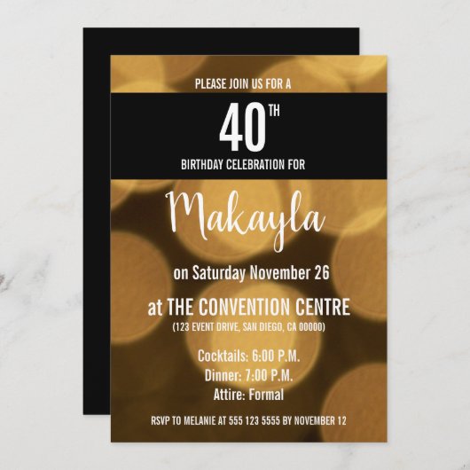 Gold und Schwarz, 40. Einladung (Vorne/Hinten)