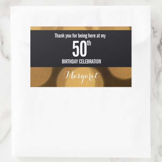 Gold und Schwarz, 50. Rechteckiger Aufkleber (Tasche)